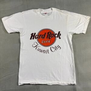 Vintage 90s Hard Rock Cafe Kuwait City Hanes Single Stitch T-Shirt Sz Small